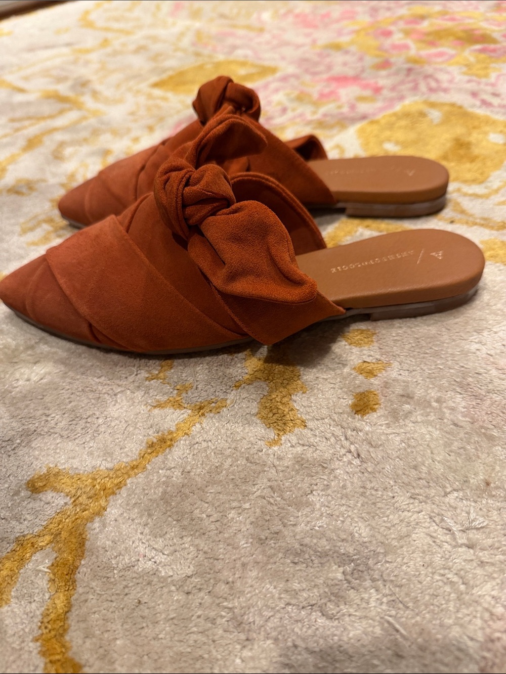 Anthropologie Rust Pointed Knot Mules - Picture 3 of 3